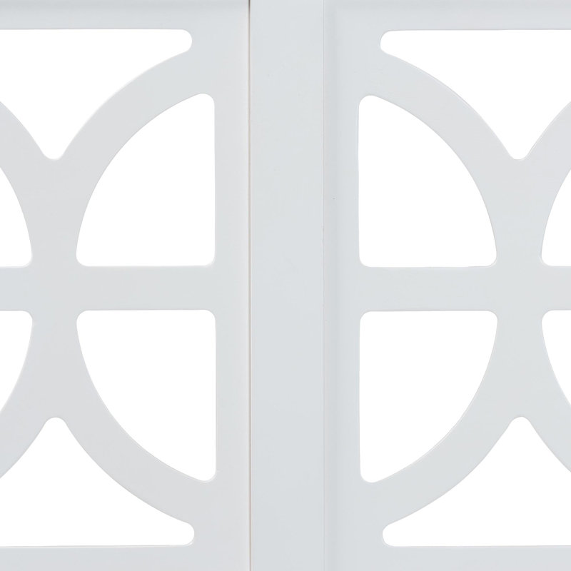 Baxton Studio Nansen Wood Headboard With Scalloped Frame - Geometric Cutout Decorative Panel For Bed Frame, Modern Coastal Bedroom Accent With Adjustable Height, Full, White