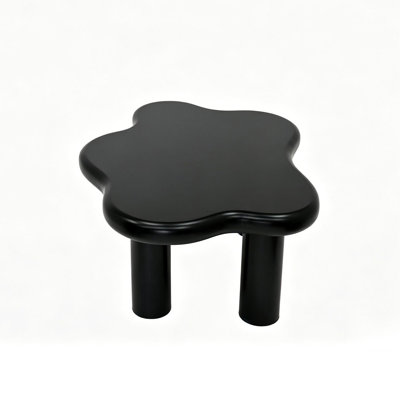 40-inch cloud-shaped coffee table with 4 round table legs, suitable for living rooms, black