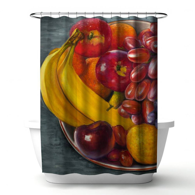 Shower Curtain GA87 – Polyester Shower Curtain, Dye Sublimation Print, 71" W × 74" L