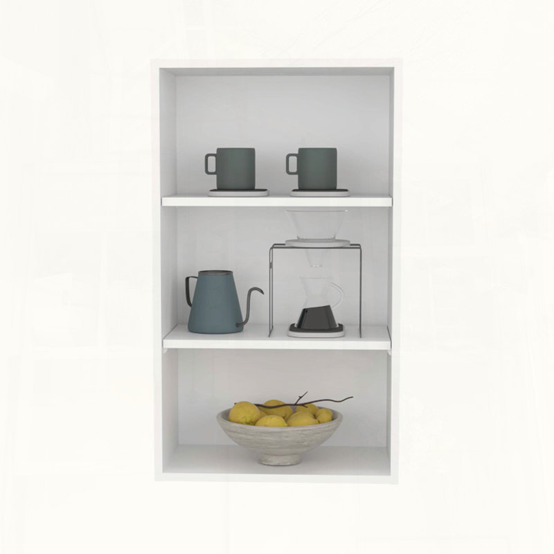 Eco 36 High Open 3-Tier Wall Cabinet, 36" H x 21" W x 12" D, White