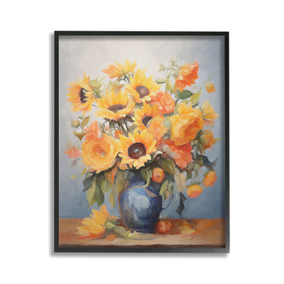 Classic Bouquet in Vase Framed Giclee Art by Ramona Murdock