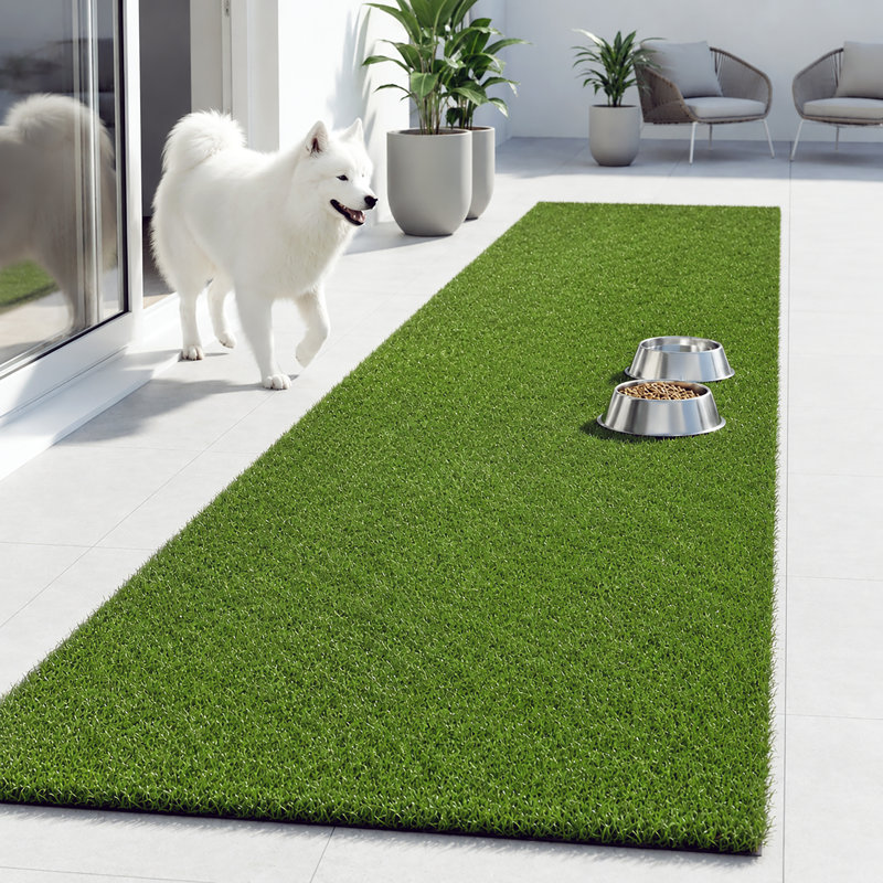 Realistic Indoor/Outdoor Artificial Grass Runner Rug – Extra-Long Custom Sizes – Soft, Durable & Drainage-Backed – Ideal for Patios, Balconies, Entryways, Play Areas & Pet Zones 