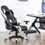 JL Comfurni Adjustable Reclining Ergonomic Faux Leather Swiveling PC & Racing Game Chair with Footrest-88285024