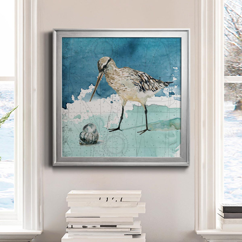 Bay Shore Sandpiper II - reproduction d'art sur toile, H 22,5 po x l 22,5 po x P 1,5 po, Argent