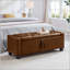 Repose-pieds avec rangement capitonné 48 po - Brun-129894681-129894688