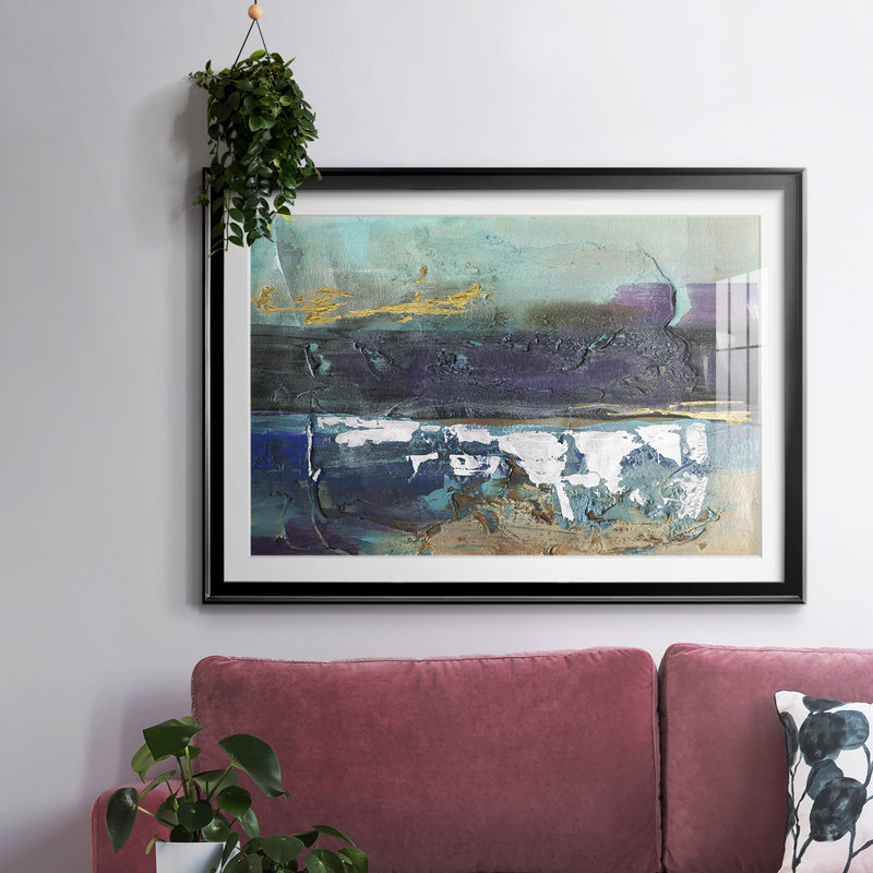 Mysteri avec cadre en I et cadre biseauté mat et verre, Noir, H 27 po x l 39 po x P 1,5 po