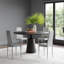 Etzel Set of 4 Modern Faux Leather Armless High Back Dining Chairs-110274554-60418013