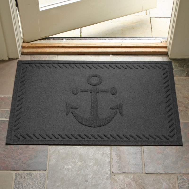 WaterHog Ship's Anchor 23 in. x 35 in. Indoor Outdoor Door Mat, Charcoal