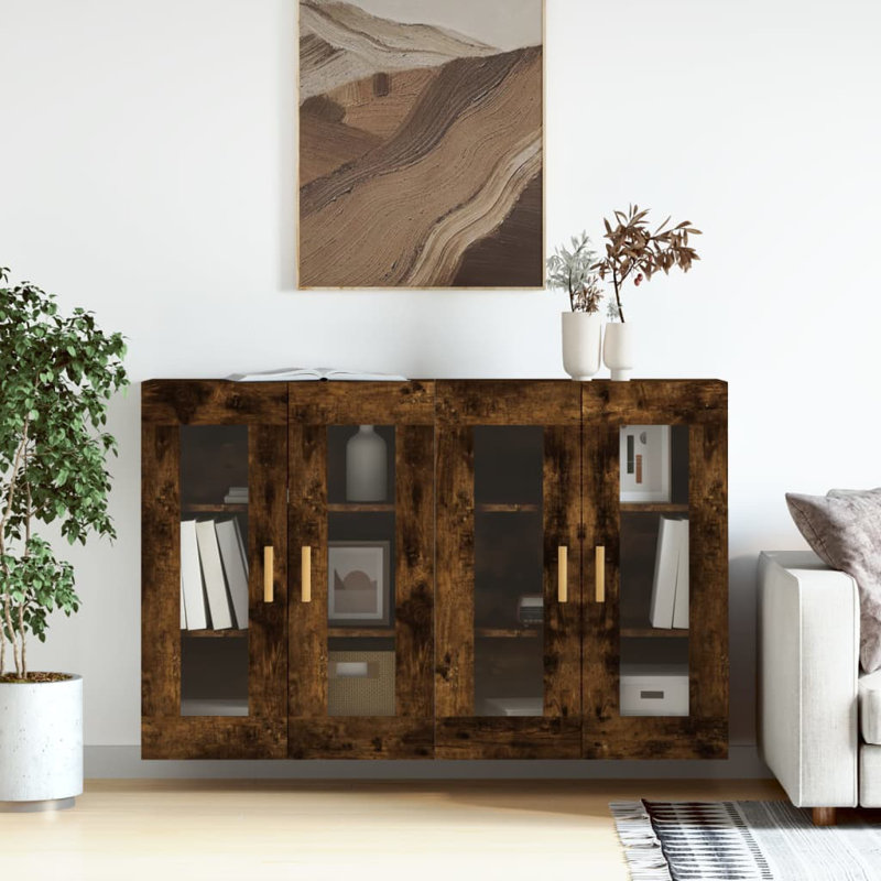 Mekisha Bathroom Cabinet, Smoked Oak
