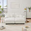 Canapé-lit Cloud Couch pour le salon, canapé 2 places en chenille avec 2 coussins lombaires et 2 coussins décoratifs, canapé rembourré à larges accoudoirs avec 2 repose-pieds, blanc chenille-1428046142