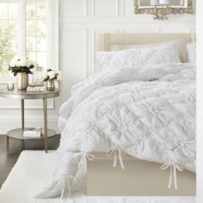 Ensembles de literie avec couette texturÃ©e, en microfibre, style shabby chic pour toutes les saisons
