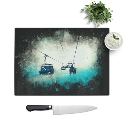 Ski Lift Paint Splash Chopping Board