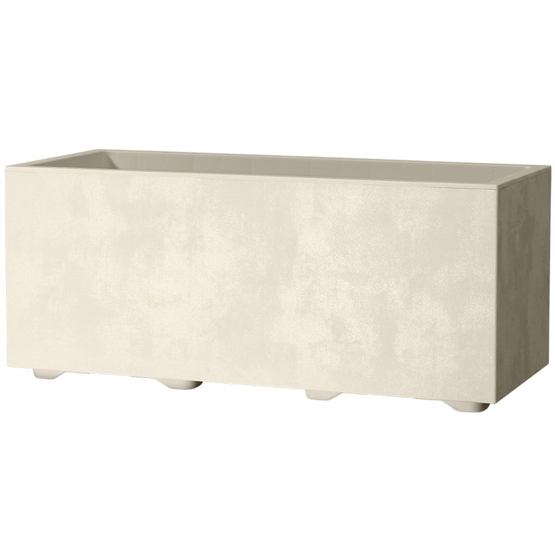 Pot à fleurs Millennium | Rectangle 31 po x 15 po x 15 po | Plastique léger et durable | Pot intérieur ou extérieur pour patio / porche | Comprend réserve d'eau et bouchon de drain | Pot pour plantes, fleurs, jardin