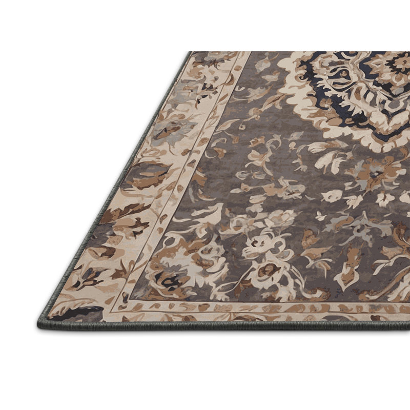 Tapis gris soyeux et moelleux, Rectangle 2 pi x 3 pi