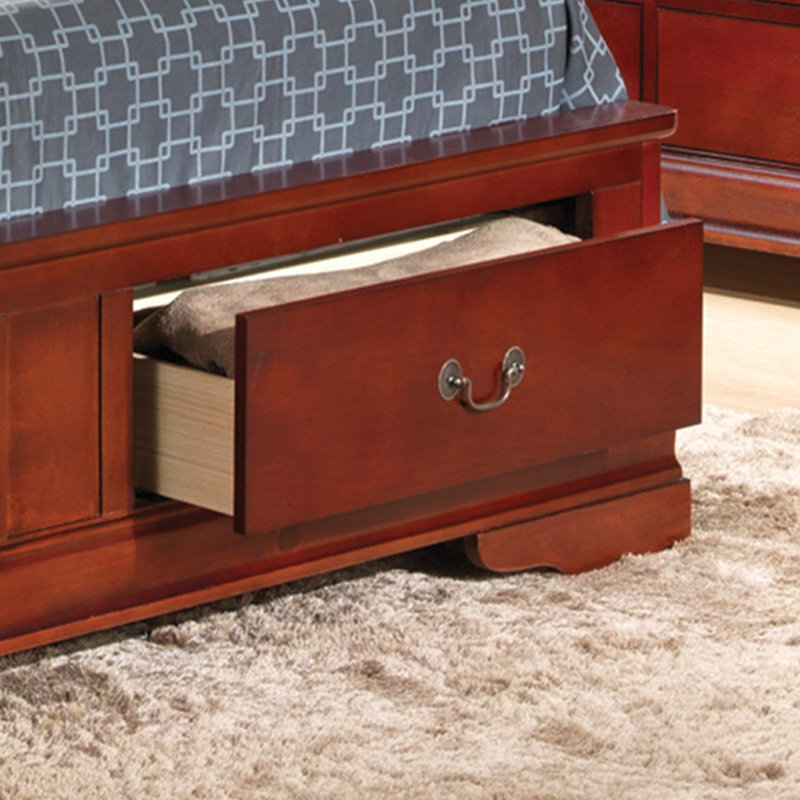 Grand lit de rangement LouisPhillipe, cerisier, Grand lit, Cherry