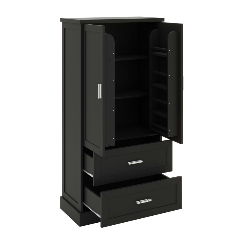 Armoire de rangement haute pour salle de bain, Noir