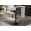 Tabouret de bar à hauteur réglable en lin bleu 2 - pivotant à 360 ° et rangement pour chaise de salle à manger
