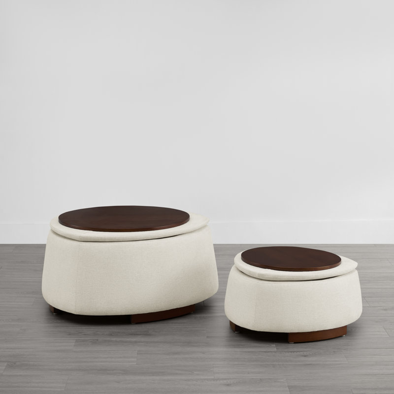 Repose-pieds avec rangement Armeda (ensemble de 2), Beige