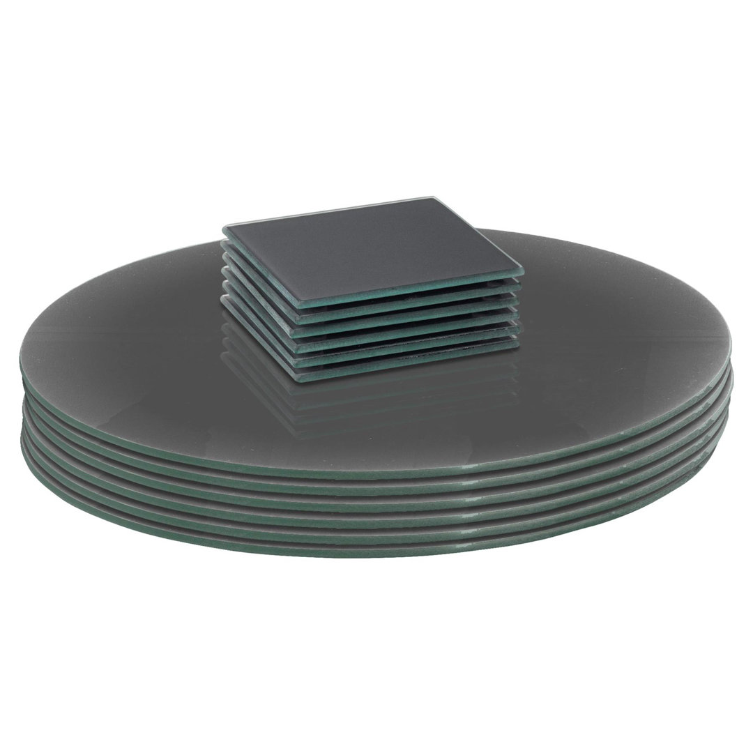 Rinkit.com Grey 12Pc Round Glass Placemats & Coasters Set - Image 4