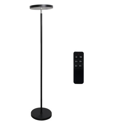 90-Degree Foldable LED Torchiere Floor Lamp, Super Bright 30W 3000LM, Remote Control with Stepless Dimming & Color Temperature Adjustable, Standing Lamp for Living Room, Bedroom, Office White