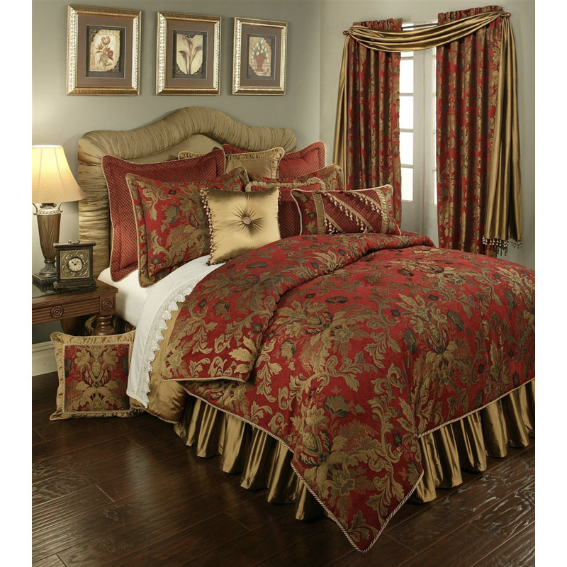 Berrima Ring Stitch Damask Comforter, King Comforter + 2 Shams