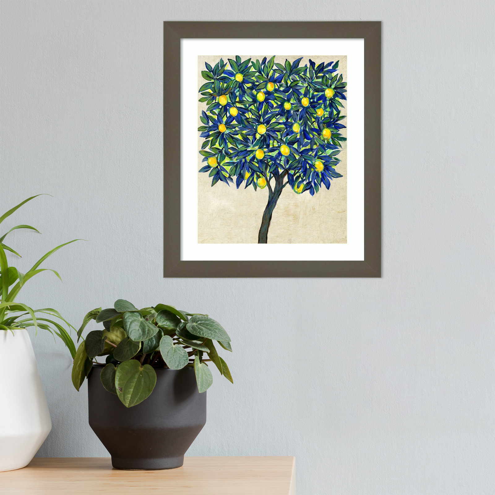 Lemon Tree Composition II by Tim Otoole, 13.17" H x 11.17" W x 0.88" D, Gray
