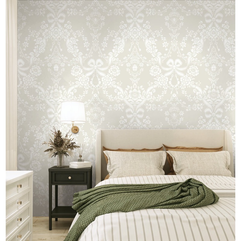 Papier peint taupe Bow, Beige