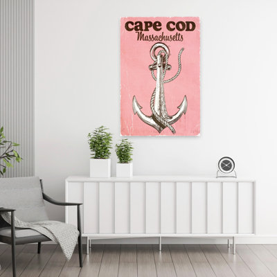 Cape Cod Anchor Vintage 1 Piece Wrapped Canvas Wall Art