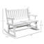 Causeuse robuste avec larges sièges incurvés, chaise berçante en bois avec motif de bûches, pour patio, cour arrière, jardin