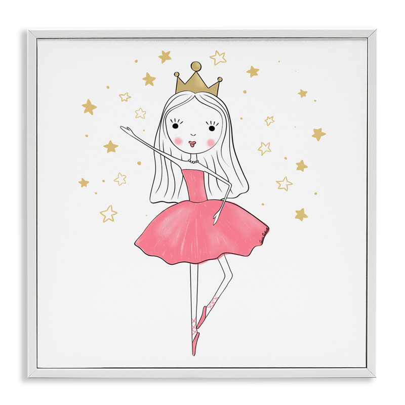 Joyeuse ballerine, estampe numérique par Amanda Hilburn, Estampe numérique encadrée blanc bord de mer, H 24 po x l 24 po