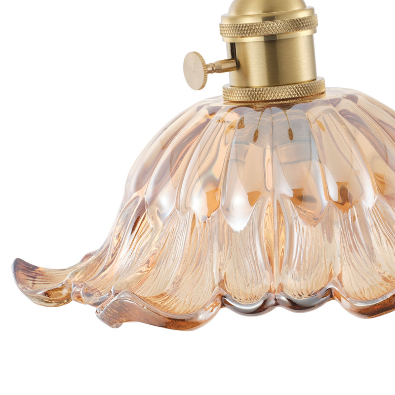 1 luminaire suspendu en verre ambré à intensité variable en verre