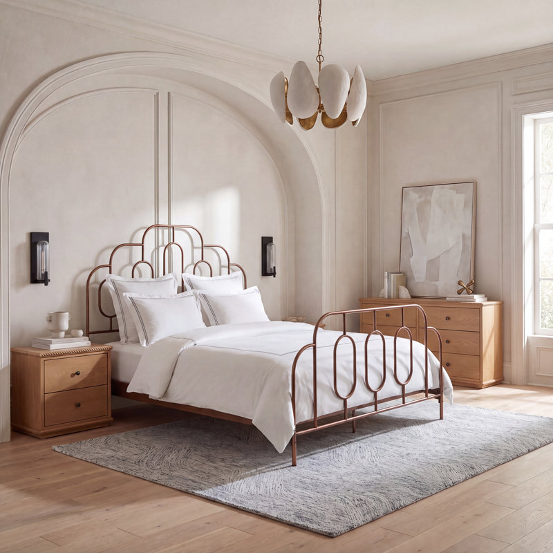 Magdeline Metal Open-Frame Bed, Queen, Antique Bronze