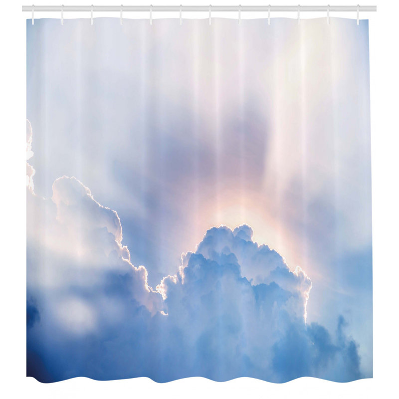 Shower Curtain with Hooks Included, 69" H x 105" W