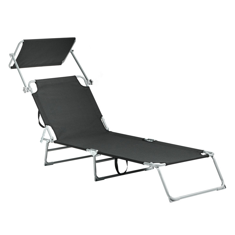 Sun Lounger FOLIGNO Metal, Black