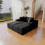 Siège de canapé modulaire 70,8 x 68,9 po, canapé rembourré comprimé pour salon, chambre à coucher, appartement, aucun assemblage requis, combinaison libre de 2 pièces, tissu en velours côtelé moelleux, noir-1366832593