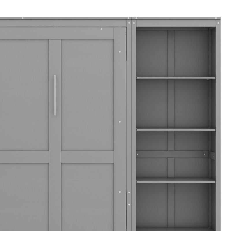 Lit escamotable mural avec tablettes Murphy, Gris
