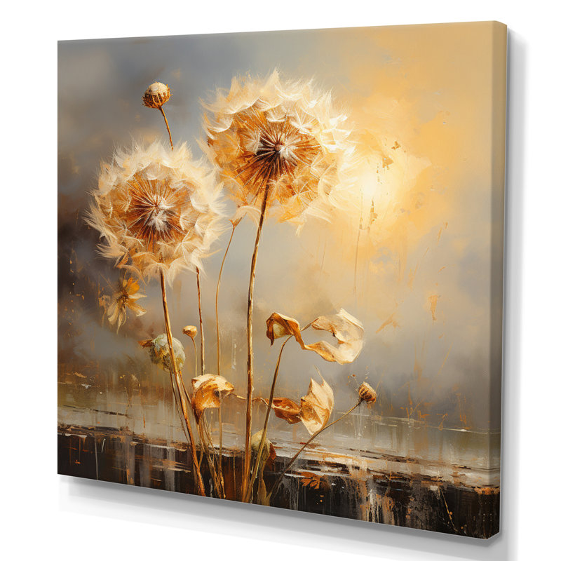 Impression romantique pissenlit blanc I - impression, H 30 po x l 30 po x P 1 po, Toile tendue