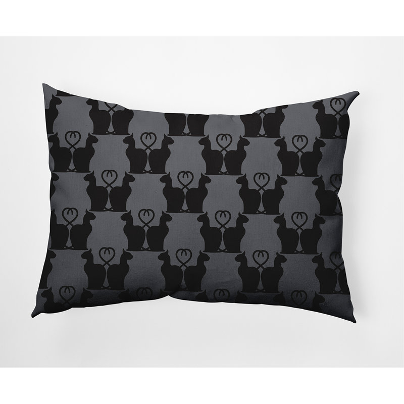 Coussin décoratif intérieur / extérieur Witches Brew, 14 po x 20 po, Gris acier