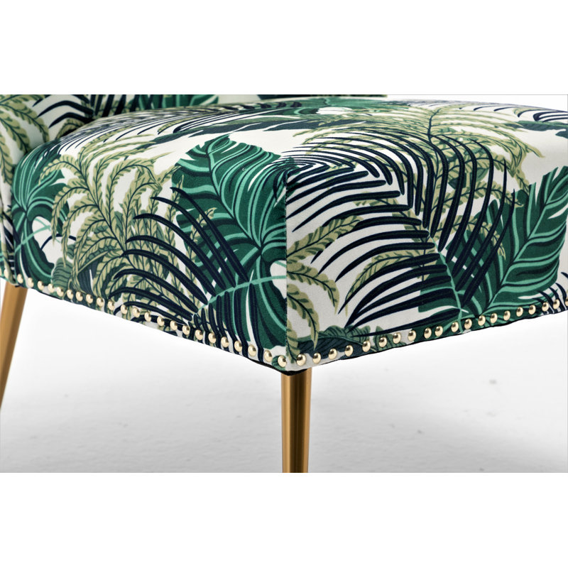 Friant Upholstered Slipper Chair, Green 100% Polyester