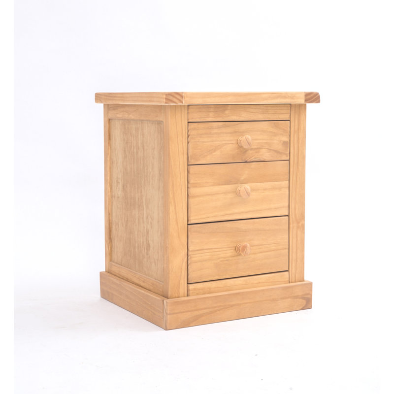Christie 45 cm W Bedside Table, Light Wood