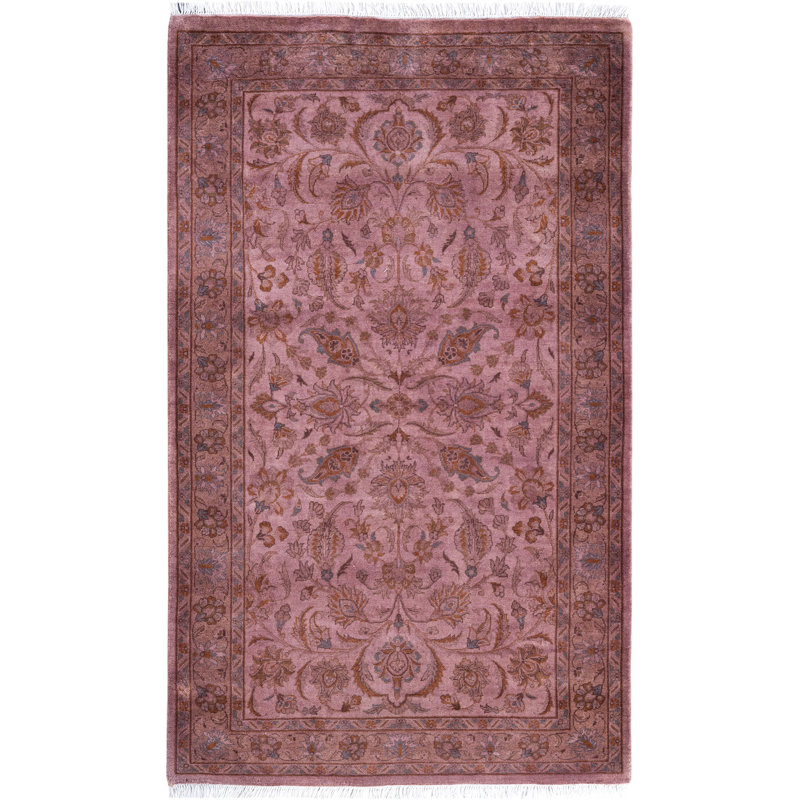 Overdyed Hand-Knotted Wool Modern-Contemporary Pink Area Rug 3' 1" x 5' 3"