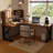 Nut-brown+Black L-Shaped Solid Wood+Iron desk-1169285620-1169285618