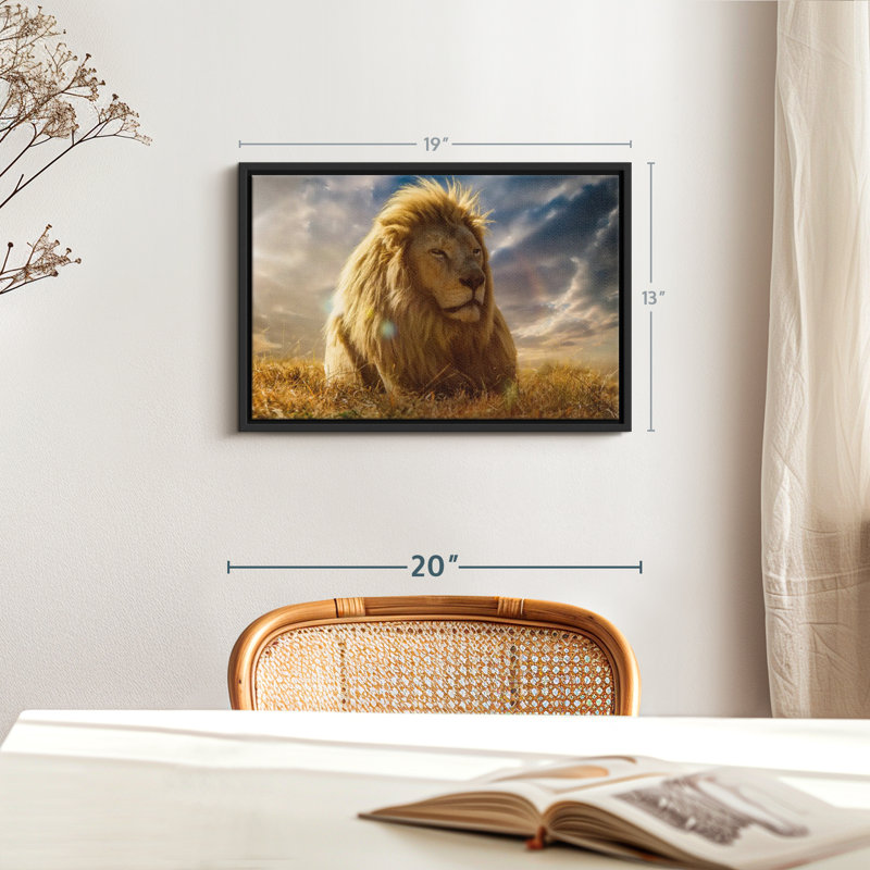 Impression sur toile Safari Lion Glory, H 19 po x l 13 po
