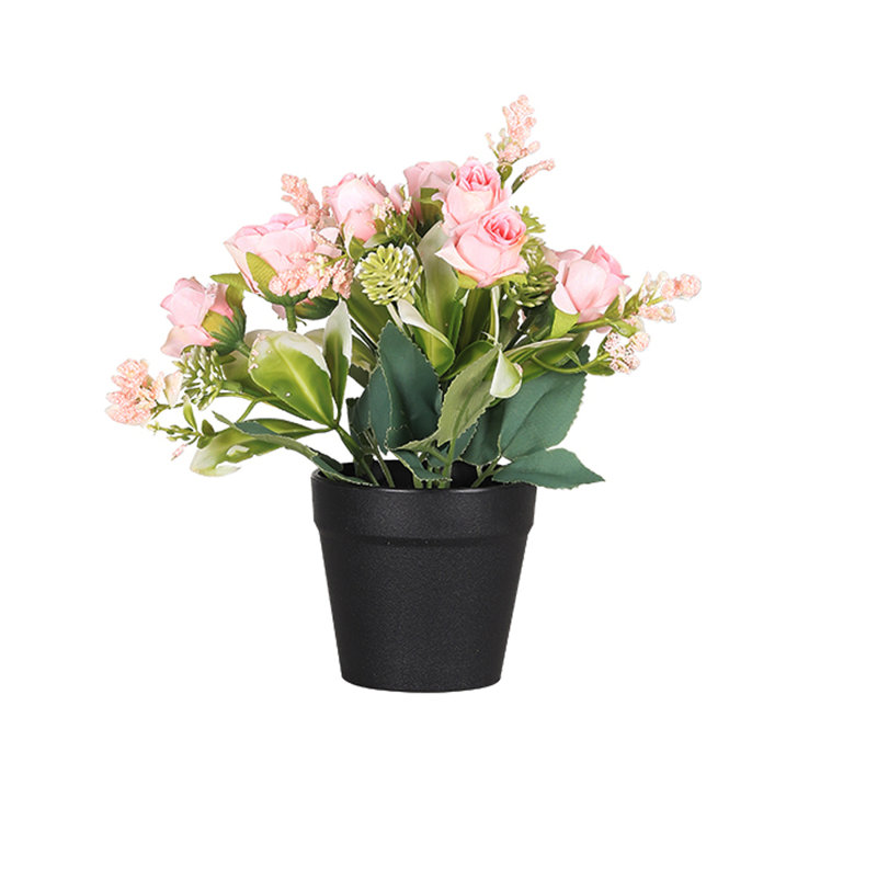 Plante artificielle en pot, Rose