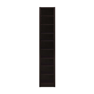 Rectangular 8-Shelf Bookcase With 2 Fixed Shelves, Cappuccino