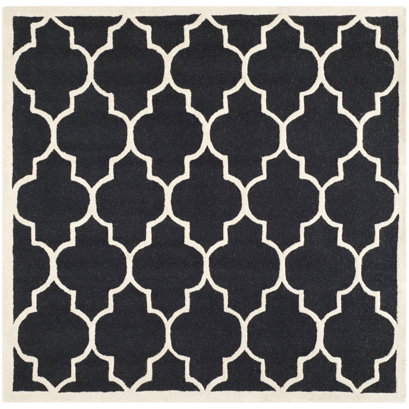 Cannen Cambridge Hand Tufted Wool Geometric Rug, Square 6'