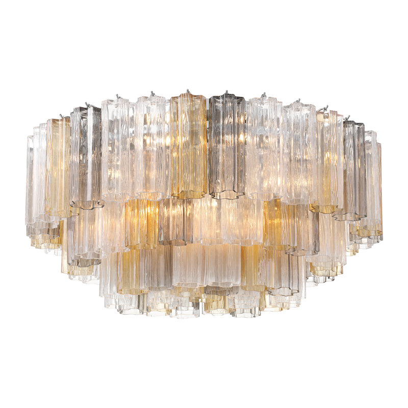 Shaurya 16 Light Aged Brass Flush Mount, Chrome poli / automne