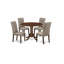 L'ensemble de mobilier de salle à manger 5 pièces comprend une table de salle à manger ronde avec Dropleaf et 4 chaises Parsons en tissu kaki foncé, 42 x 42 pouces, acajou-1282341597-1282341596-1282341586