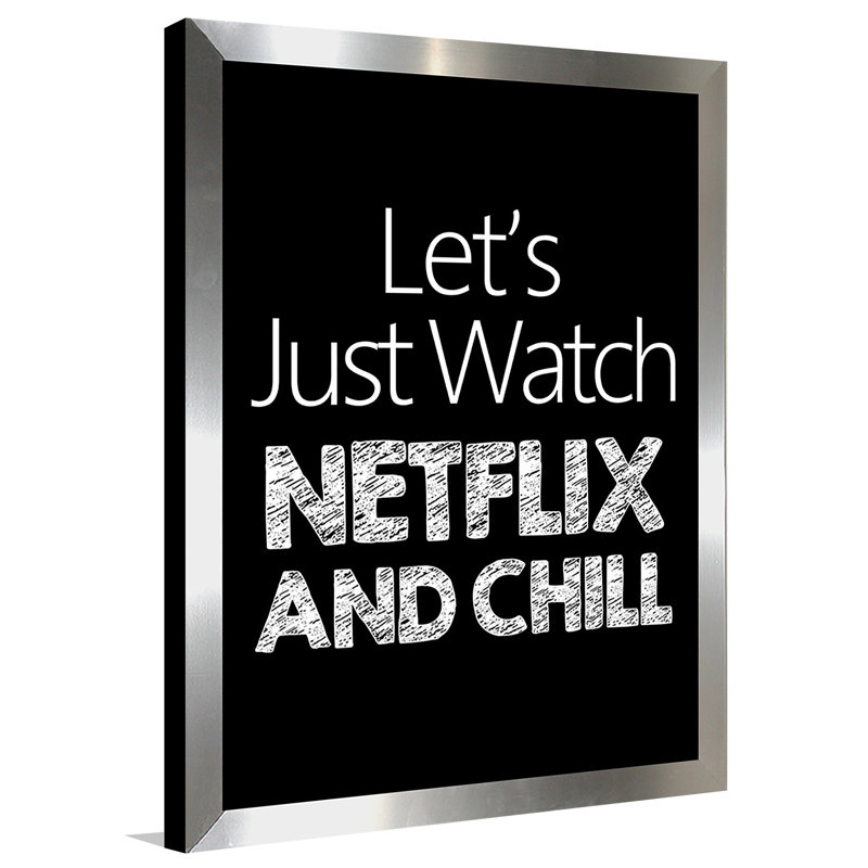 « netflix », art textuel encadré, H 37,5 po x l 25,5 po x P 1 po