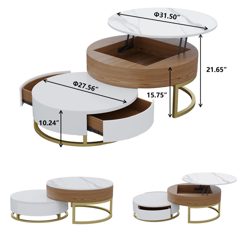 Ensemble de tables basses Bonapart, Blanc Dali / blanc